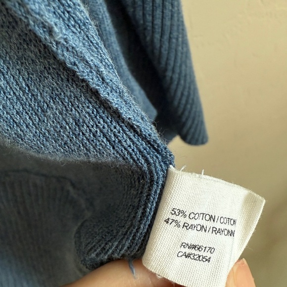 Anthropologie Blue Open Front Lightweight Cardigan Duster Long Sweater Medium - Picture 7 of 9